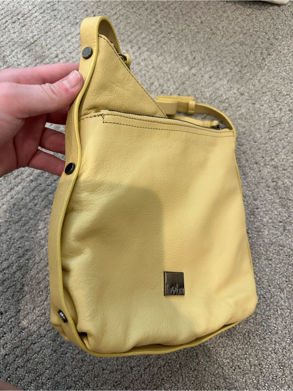 Kooba Lemon Yellow Leather Crossbody Bag - Picture 2 of 9